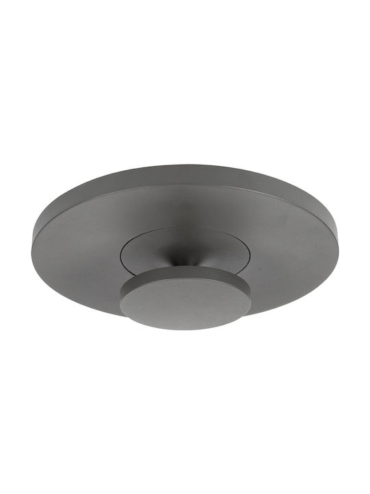 VK Lighting VK/02078/G/W Πλαφονιέρα Οροφής Εξωτερικού Χώρου με Ενσωματωμένο LED σε Γκρι Χρώμα  - second view